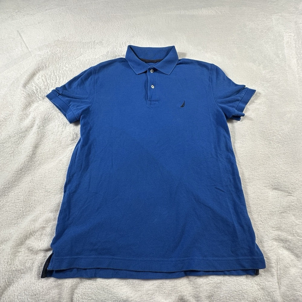Nautica Men's Slim Fit Deck Polo Performance Cobalt Blue Size Medium